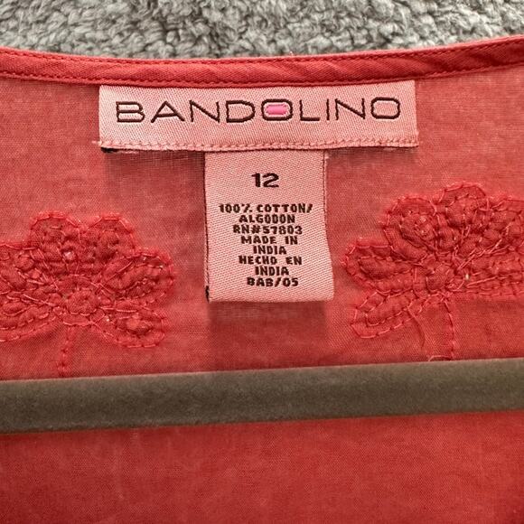 Bandolino Size 12 Cover-Up Salmon Color Embroidered Sequins Side Ties Beach - Picture 3 of 12